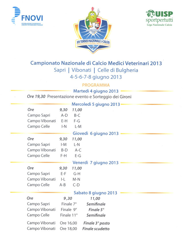 Xiv National Football Tournament Regional Representative Veterinarians